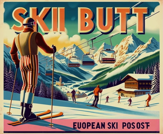 European Style Ski Poster